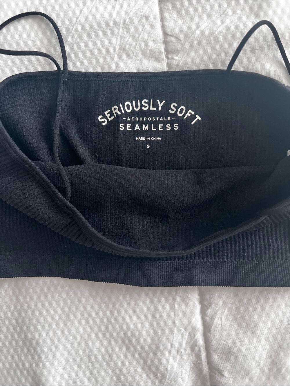Aéropostale Seriously Soft Seamless Ribbed Black Bandeau|Size S